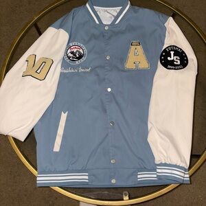 Fashion Trend Blue Varsity Jacket